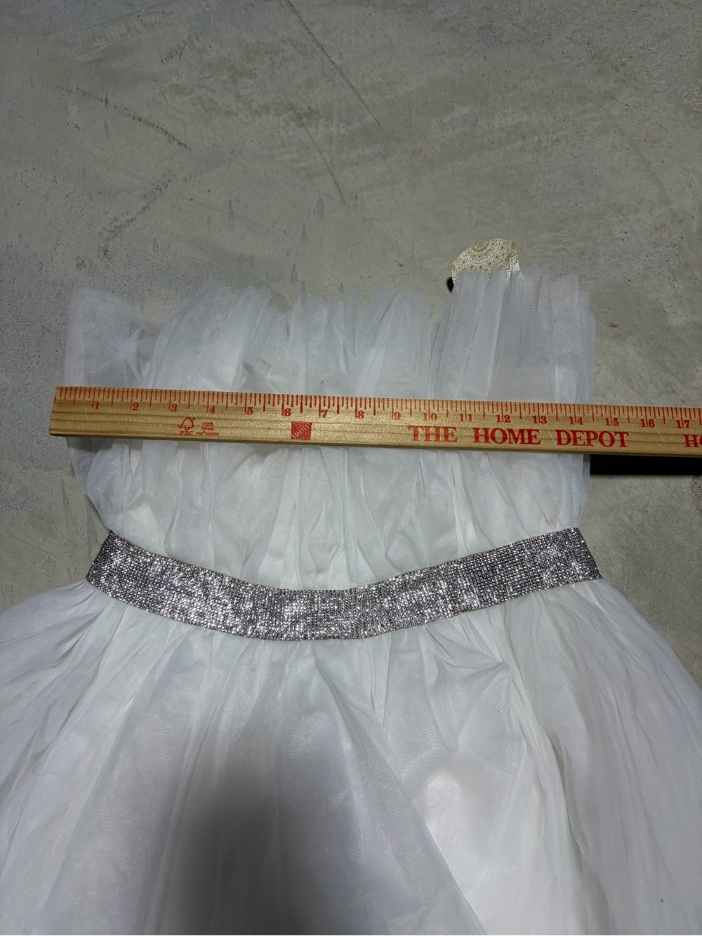 Altar’d state NWT White Tulle Party Dress with Rhinestone Waist small MSRP$90 - Picture 3 of 12